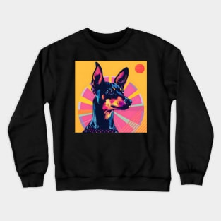 Manchester Terrier in 80's Crewneck Sweatshirt